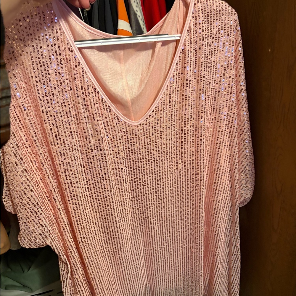 Sequin Embellished Pink Women's Top